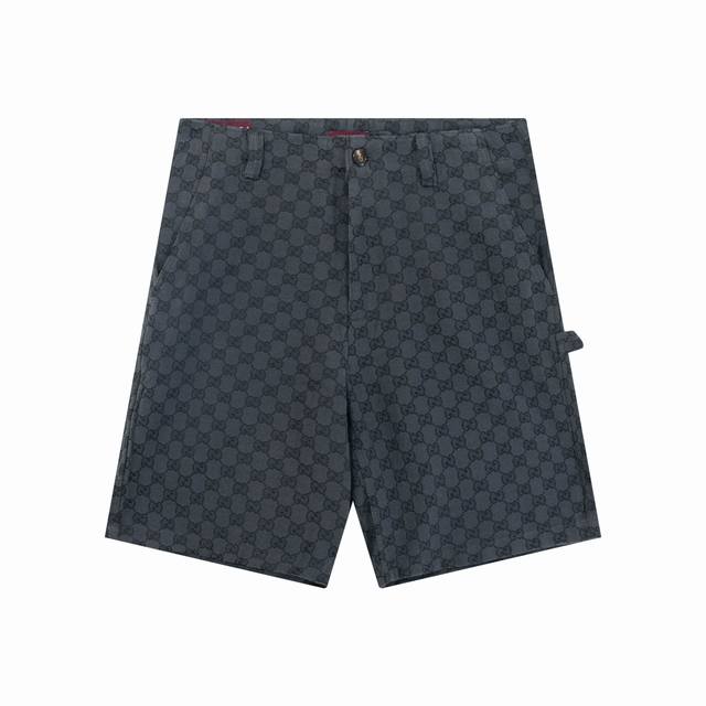 High-quality new Gucc lapel full-print short-sleeved shorts Yb purchased and mad