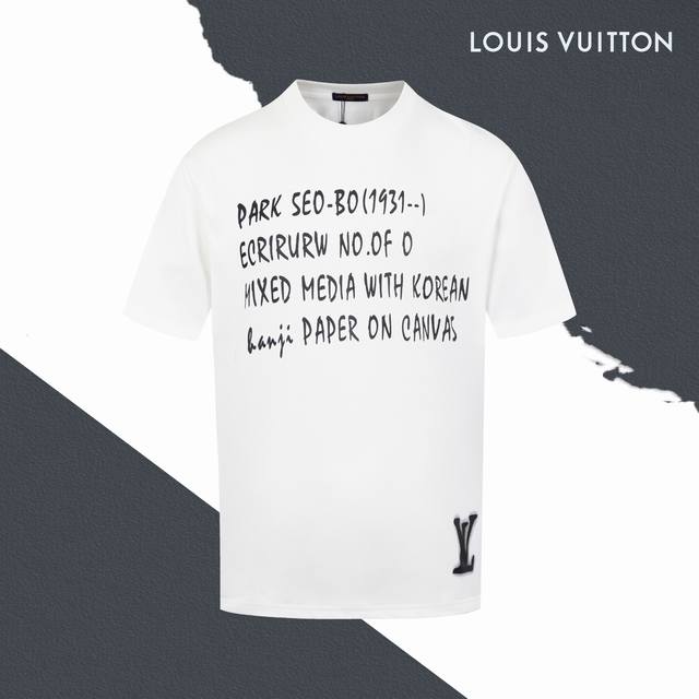 Style No. Sl179 Lv Louis Vuitton letter signature small label print round neck s