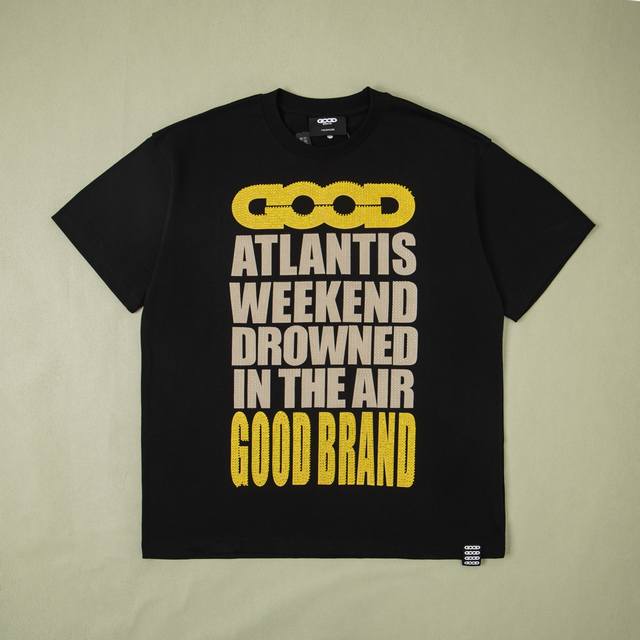 Pure original matching Goodbrand 2025Ss Atlantis full print color diamond slogan