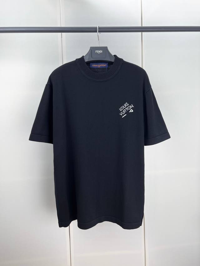 Lv Louis letters embroidery pin knitted short sleeves SML Xl