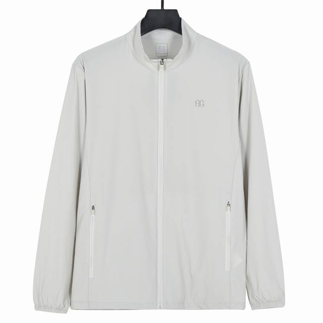 Kolon stand collar sun protection clothing white gray