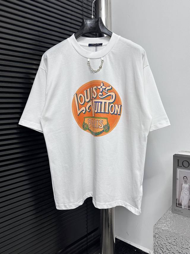 Louis Vuitton Louis 25Ss nautical chain print T-shirt Customized 260g same-dye f
