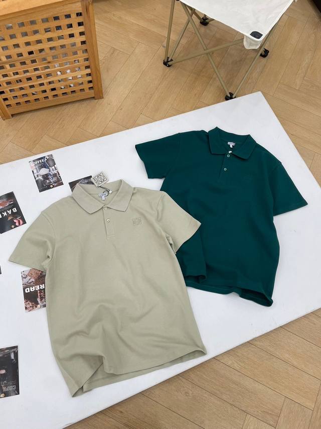 Loewe2025 new Logo embroidered Polo shirt Atmosphere maker How can summer be wit