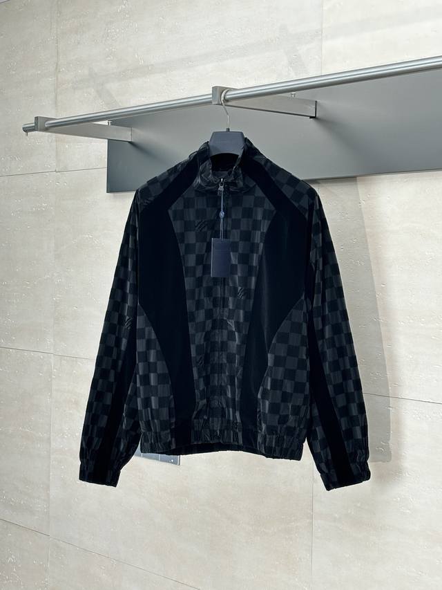 Lv Louis 25 new checkerboard letter flocking jacquard jacket suit coat Size: 46