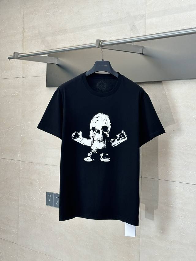Come Hearts* Chrome Hearts 25Ss new Foti skull print short sleeve T-shirt Fabric