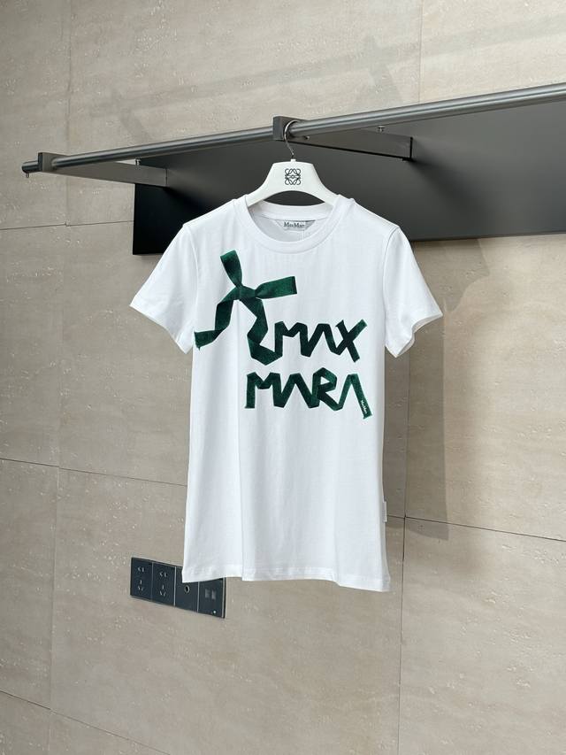 Max Mar* Margiela 25Ss new pure cotton printed short-sleeved T-shirt Selected co
