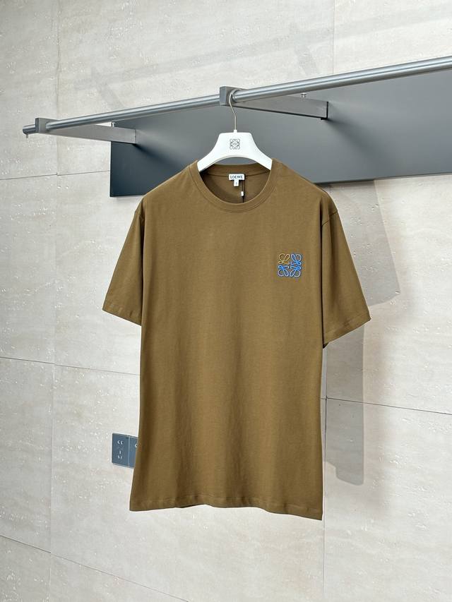Loewe* Loewe 25Ss new embroidered cotton short-sleeved T-shirt Made of imported