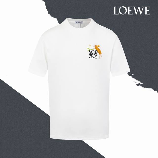 Style No. Sl176 Loewe rabbit logo embroidered on the chest round neck short slee