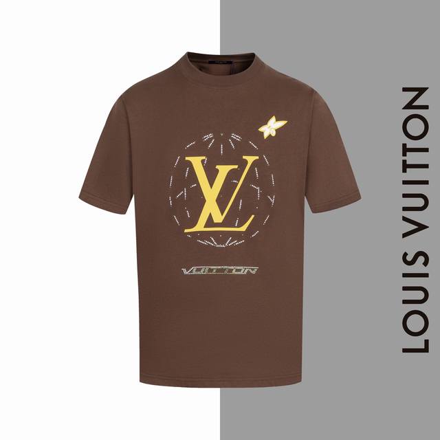 Style #Z211 Lv earth hot diamond printing large logo round neck short sleeves Lo