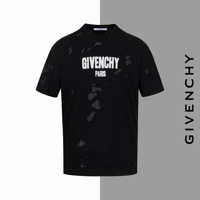 Style #Z192 Givenchy worn letter print hole round neck short sleeves Givenchy of