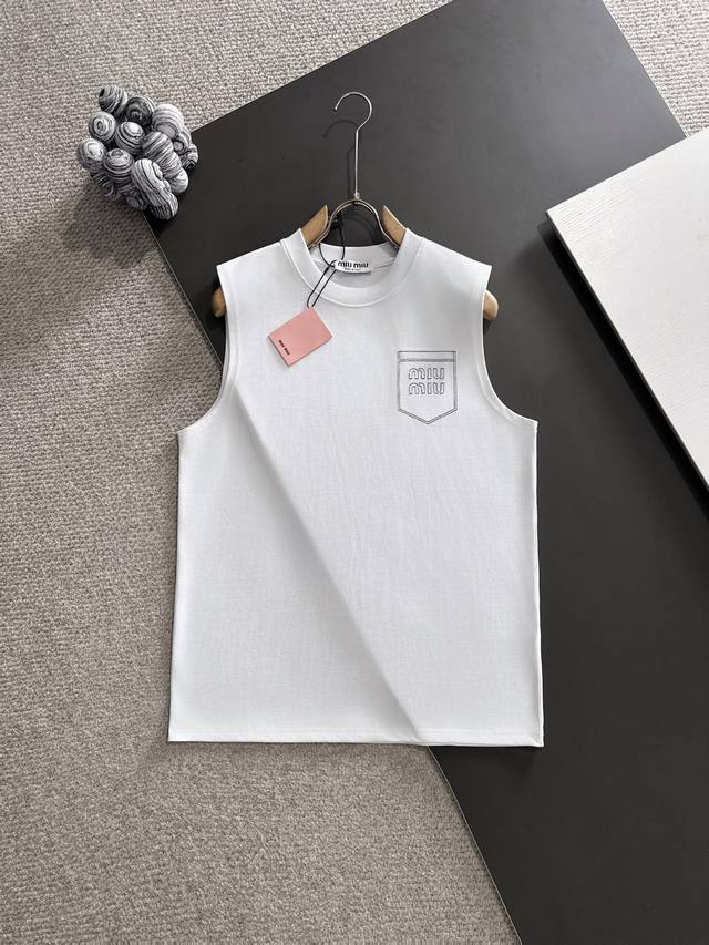 Miumiu Miu Miu* Exclusive quality hot item in the market 2025 summer vest new ar