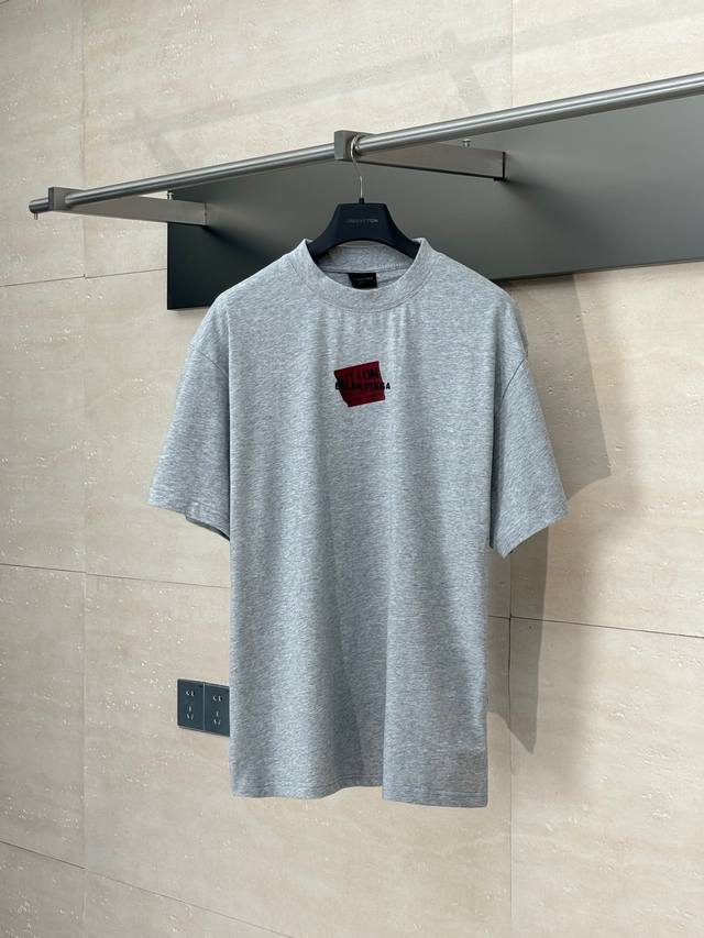 Balenciag* Paris Blcg 25 Spring/Summer Taped short-sleeved T-shirt Vintage plain