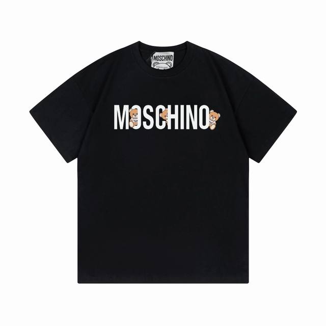 Moschino 2025 new super cute series letter bear logo unisex short-sleeved T-shir