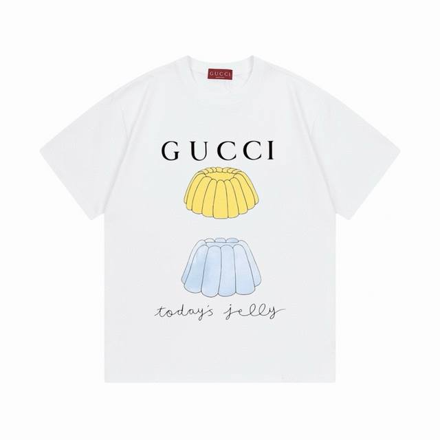 Gucci 2025 new digital direct printing illustration letter logo unisex short-sle