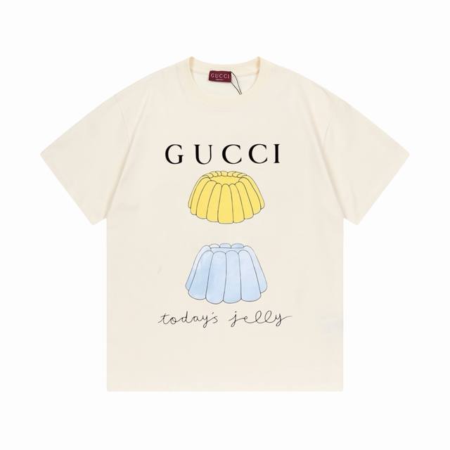 Gucci 2025 new digital direct printing illustration letter logo unisex short-sle