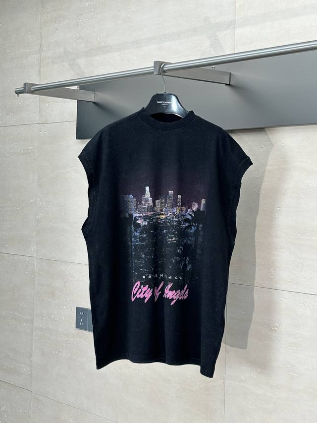 Balenciaga* Paris 25Ss Los Angeles night scene direct injection printing washed