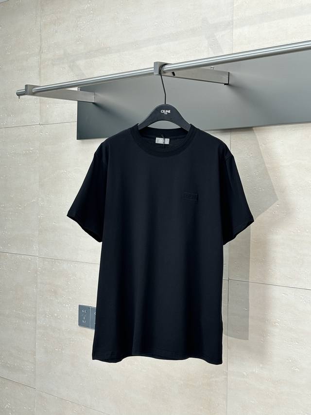 Dio* Dior 25Ss new chest logo cotton short-sleeved T-shirt Made of 26-count comb