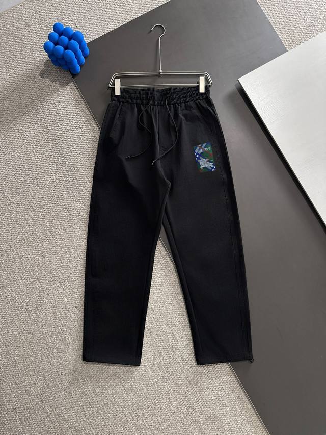 Burberry 2025 Spring/Summer new elastic casual pants, thin custom-made fabric, h