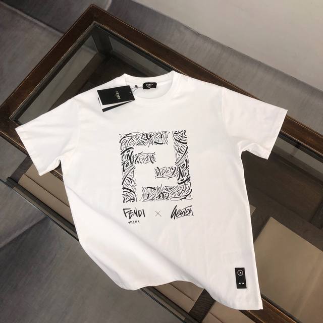Fen*Di Fendi's latest couple's cotton T-shirt! 260g custom cotton, soft and comf