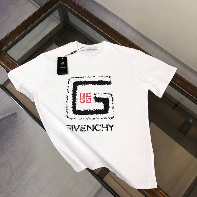 Givenchy Givenchy's latest couple short-sleeved T-shirt ~ brand top logo heavy c