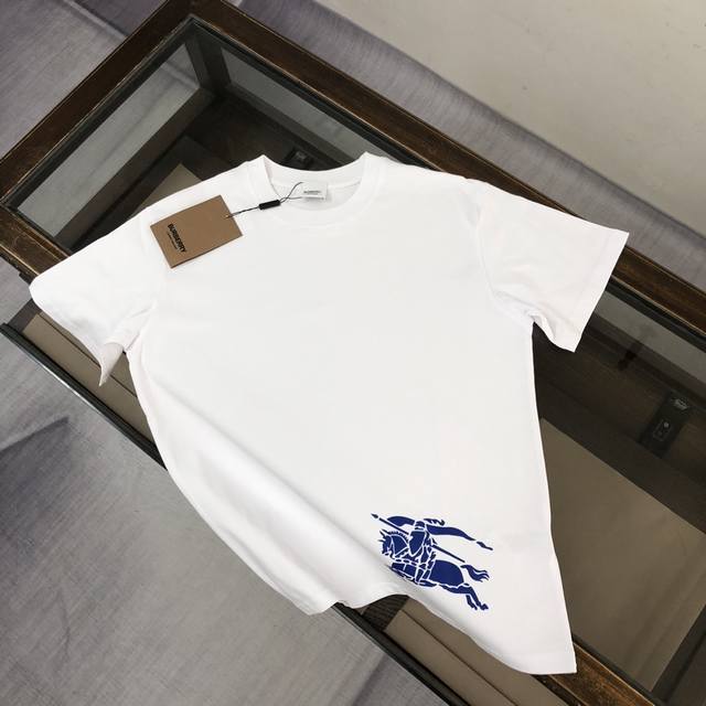 Bur*Berry's latest couple short-sleeved T-shirt ~ top contrasting color print lo