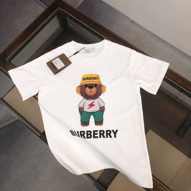 Burberry new summer round neck short sleeve T-shirt! 270g heavyweight high-end p