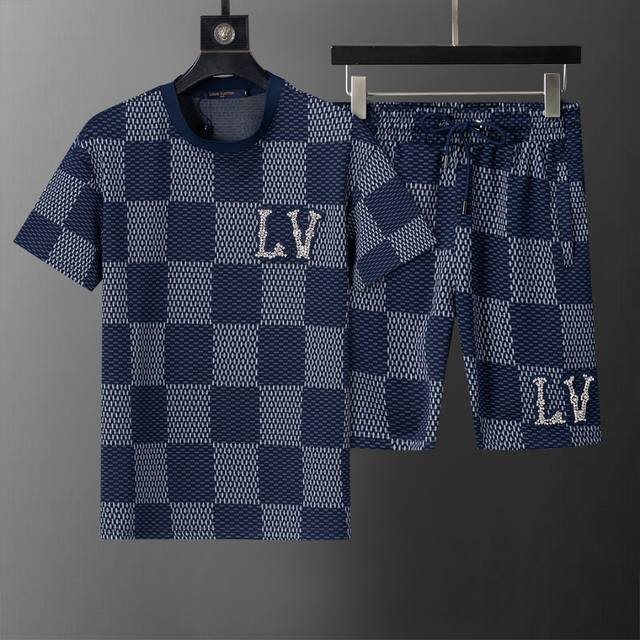 New round-neck short suit from the official website for spring and summer, large