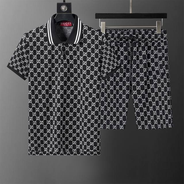 Spring and summer official website synchronized new lapel short suit, Gg letter