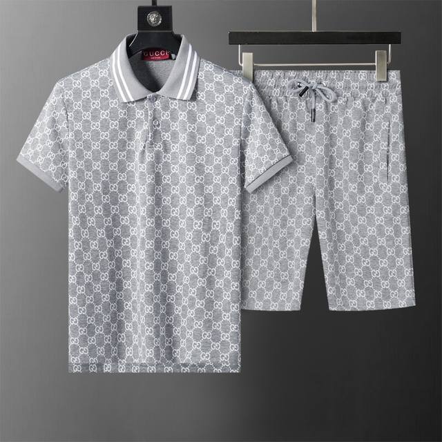Spring and summer official website synchronized new lapel short suit, Gg letter