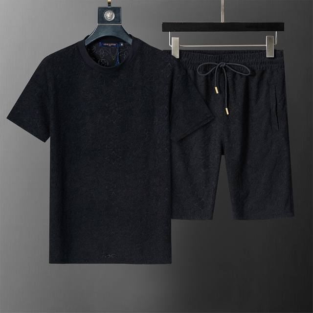 New round-neck short suit from the official website for spring and summer, full-