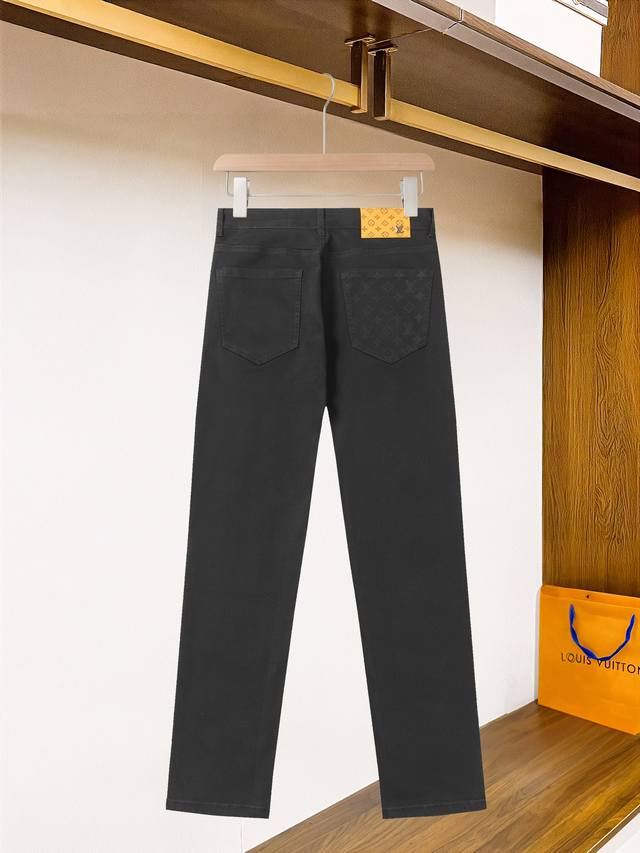 Lv Louis Vuitton 25 Spring and Summer New Slim Original Men's Washed Jeans Pure-