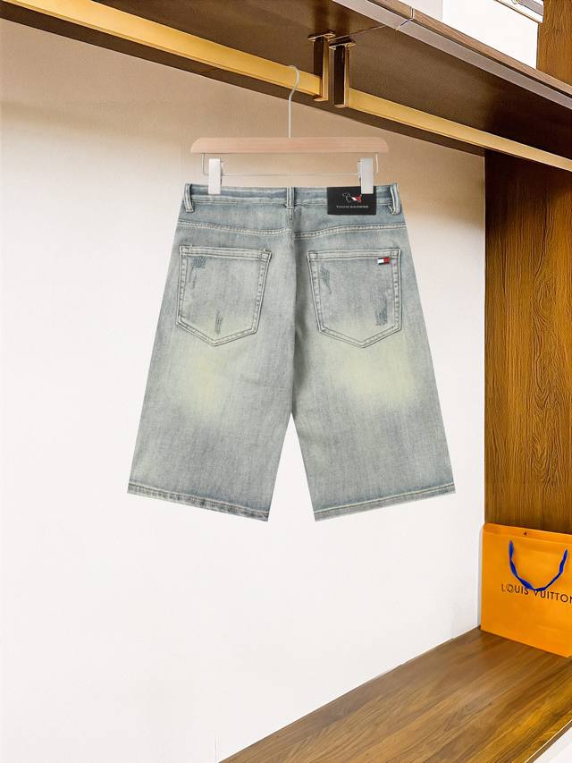 Tb 2025 summer new men's jeans shorts, heavy craftsmanship, advanced custom fabr