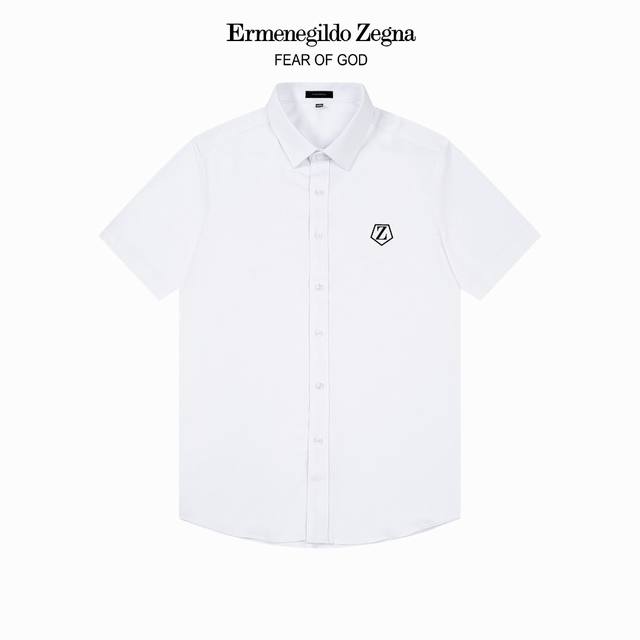 Zegna printed logo design high-quality short-sleeved shirt with matching dyed fa