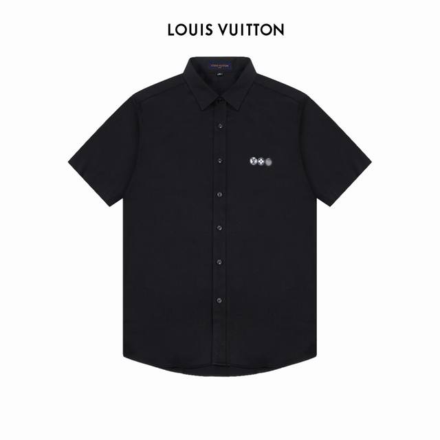 Lv logo design High-quality short-sleeved shirt Matching dyed fabric Upper body
