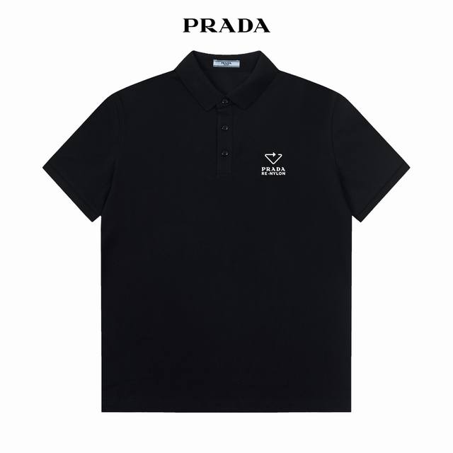 Parda Prada Logo exquisite Polo shirt Upgraded, inspired by the 1980s retro Orig