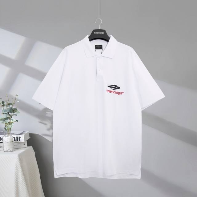B190# Top quality in the market Balenciaga 2025Ss big logo 3M lapel polo shirt e