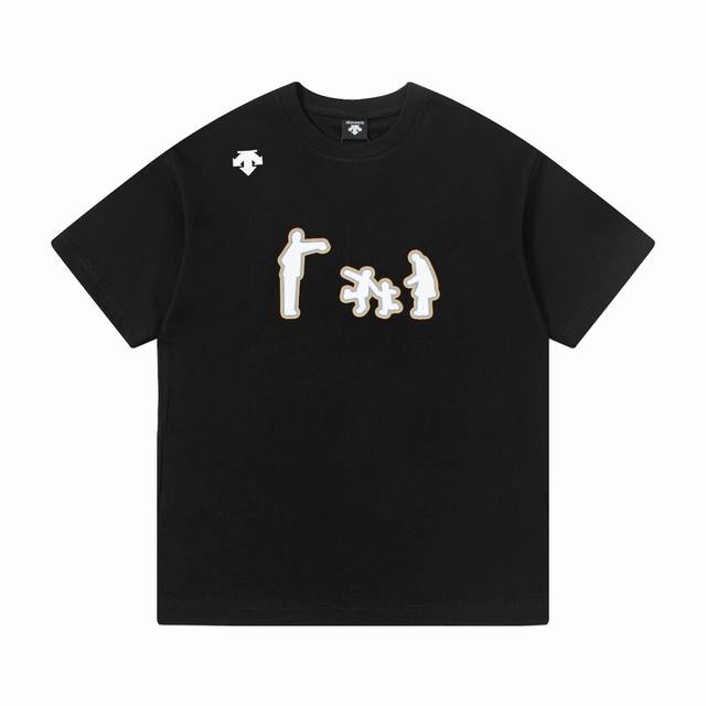 High version Descente 25Ss new printed short sleeves Using 280G special double y
