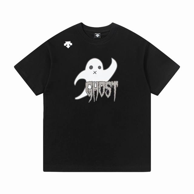 High version Descente 25Ss new printed short sleeves Using 280G special double y