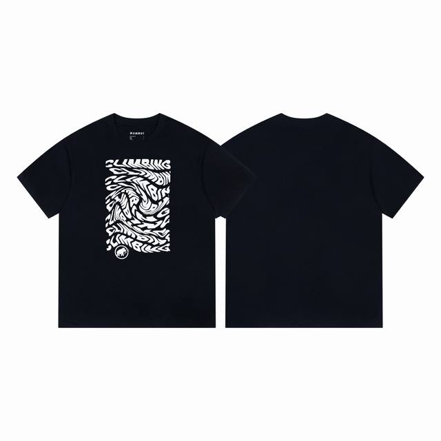 High quality Mammut summer new round neck printed 3D irregular letter elephant S