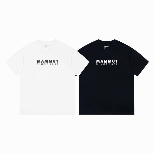 High quality Mammut summer round neck print classic letter three-needle sewing o