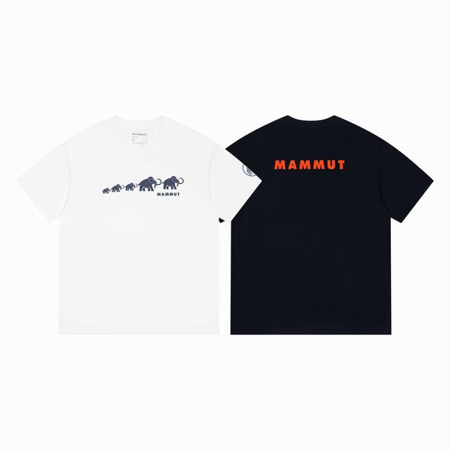 High quality Mammut summer round neck print classic letters elephant official we