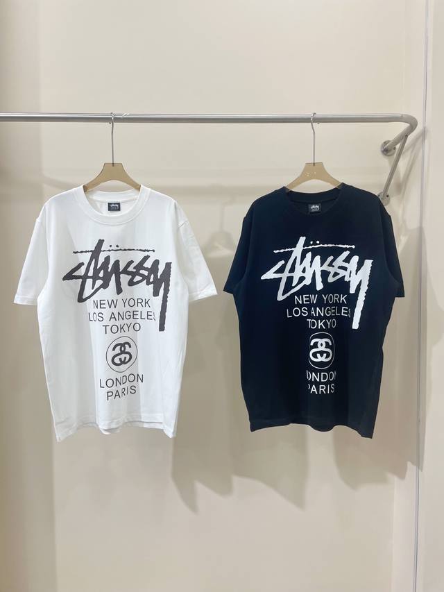 A16# Stussy Spring and Summer Series Classic Printed Letter Logo 260g Double Yar