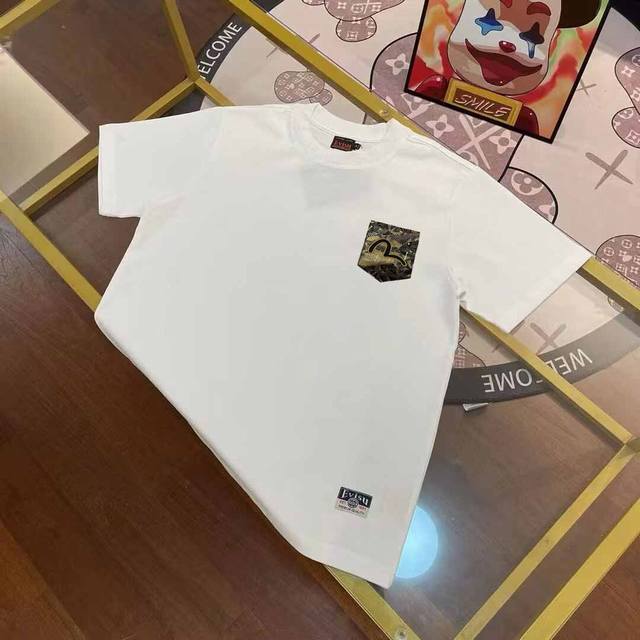 Evisu Fushen 2025 Spring New Men's Chest Pocket Jacquard Embroidery Casual Loose