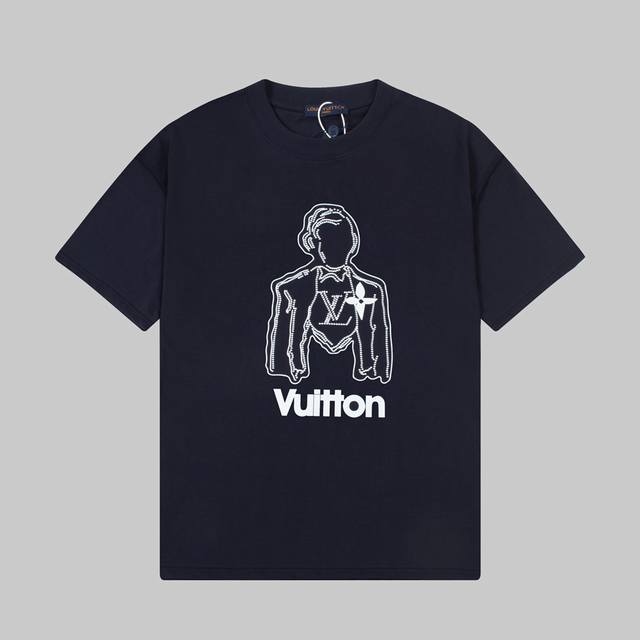 Dl76 Dlv Dlouis Vuitton Louis Vuitton 24Ss pattern printed short-sleeved T-shirt
