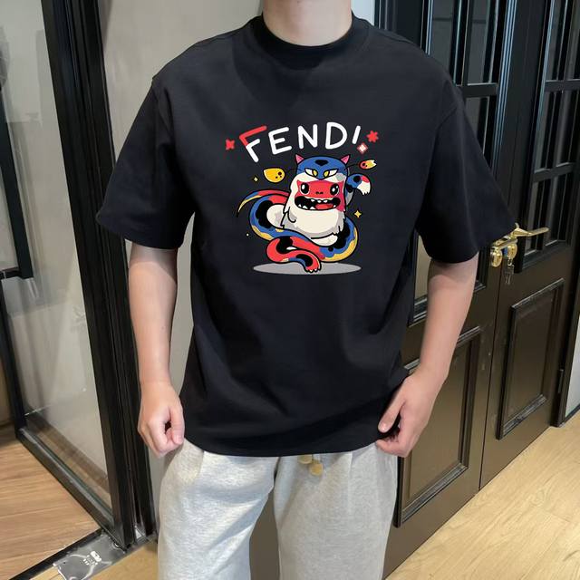 Style number: Fd50 Fendi 25Ss Master-designed trendy new printed round neck shor