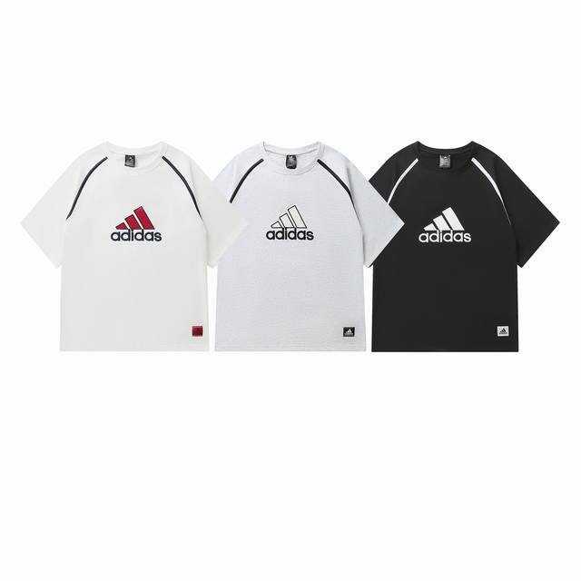 Style: 838 Adidas summer new sports casual round neck men and women couples same