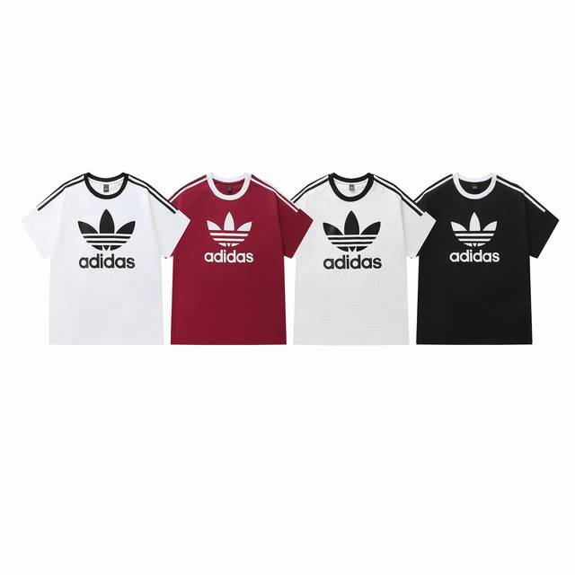 Style number: 827 Adidas Adidas Trefoil new summer three-bar large logo print ca