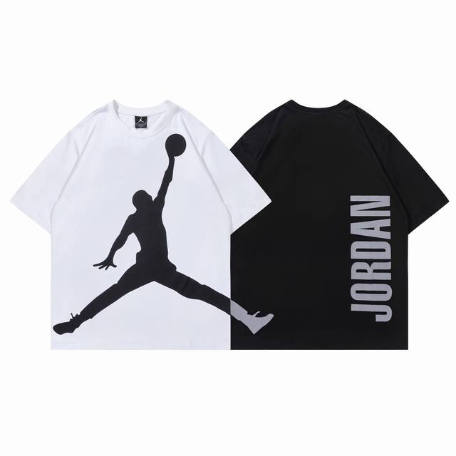 260# Jordan short sleeve black white M-Xxl
