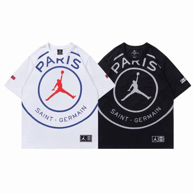238# Jordan short sleeve black white M-Xxl