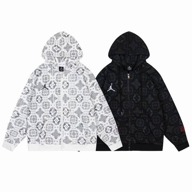 609#Aj flying plus velvet loop jacket black and white M-Xxl